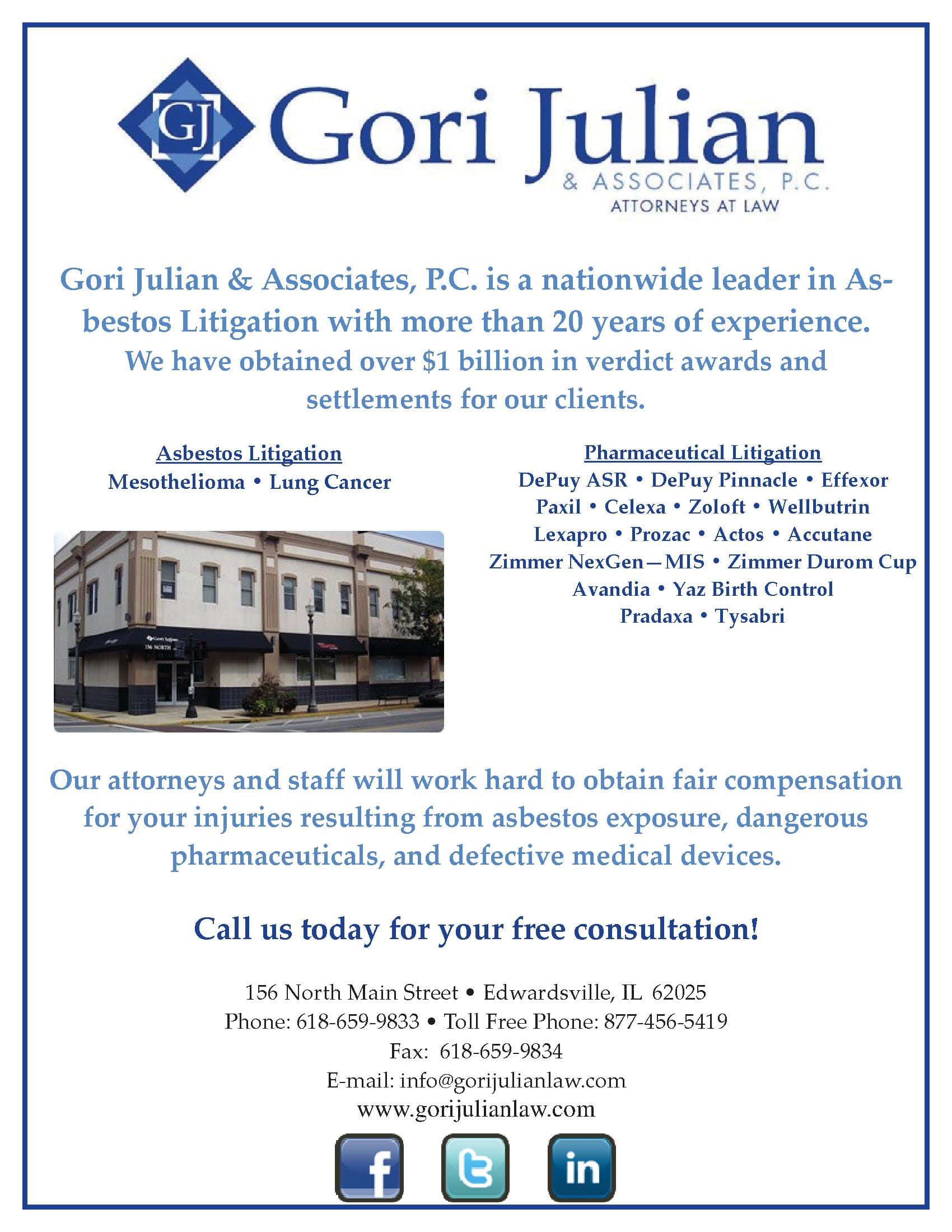 Gori Julian & Associates P.C. general legal advertisement